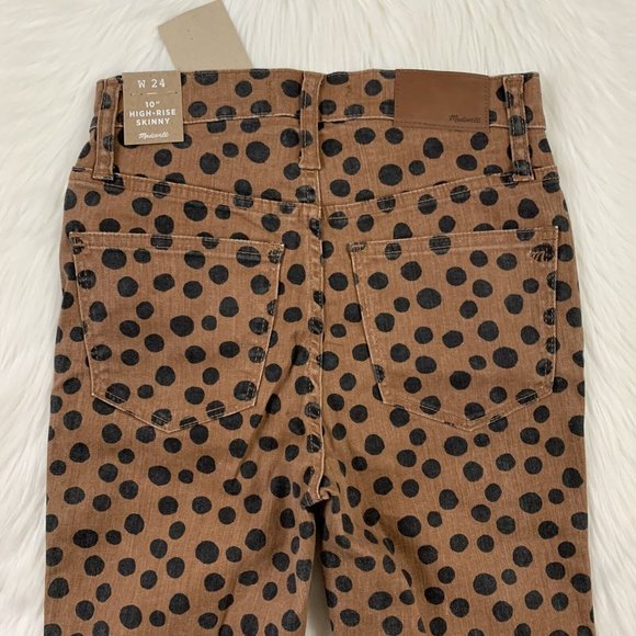 Madewell Women's Size 24 Leopard Dot 10" High Rise Skinny Jeans K1881 - Picture 8 of 9